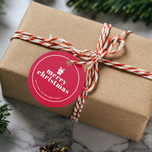 Present With A Bow Christmas Custom Favor Tags