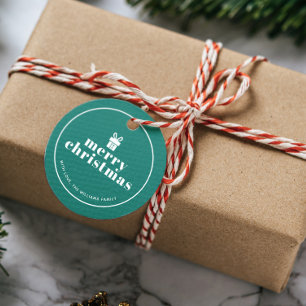 Present With A Bow Christmas Custom Favor Tags