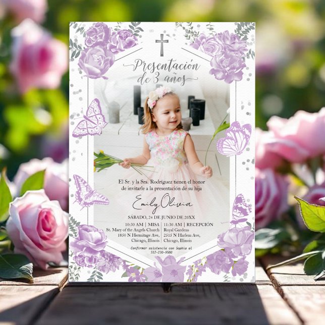 Presentación 3 años Photo Invitation Butterfly (Creator Uploaded)