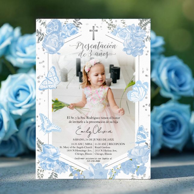 Presentación 3 años Photo Invitation Butterfly (Creator Uploaded)
