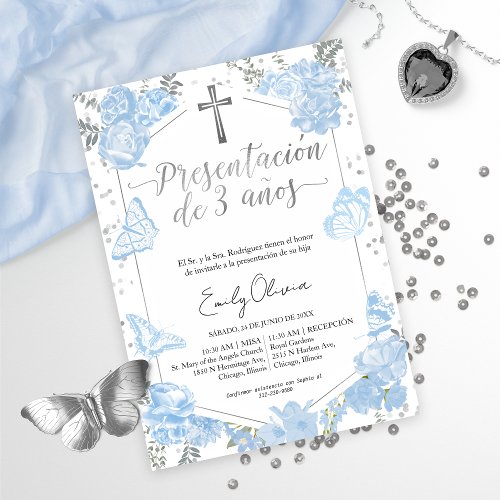 Presentacin 3 aos Spanish Invitation Butterfly