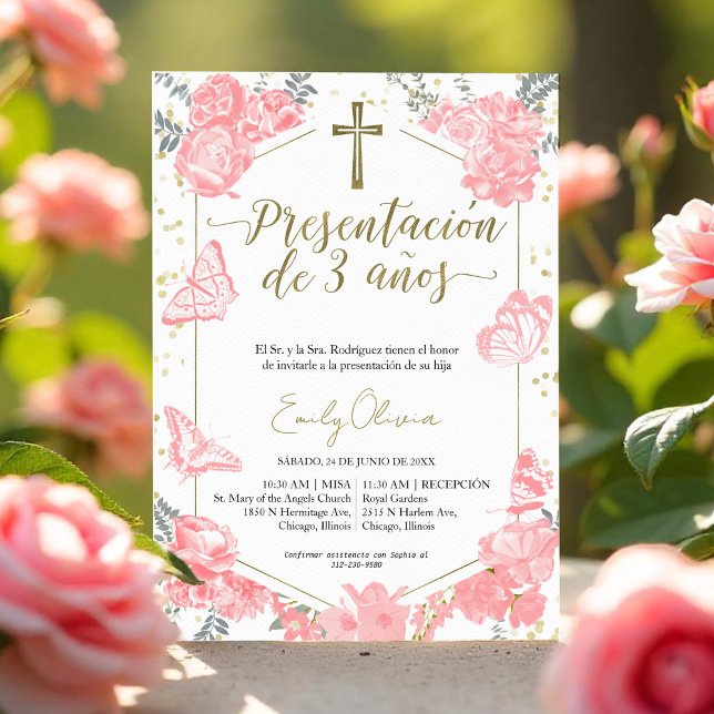 Presentación 3 años Spanish Invitation Butterfly (Creator Uploaded)