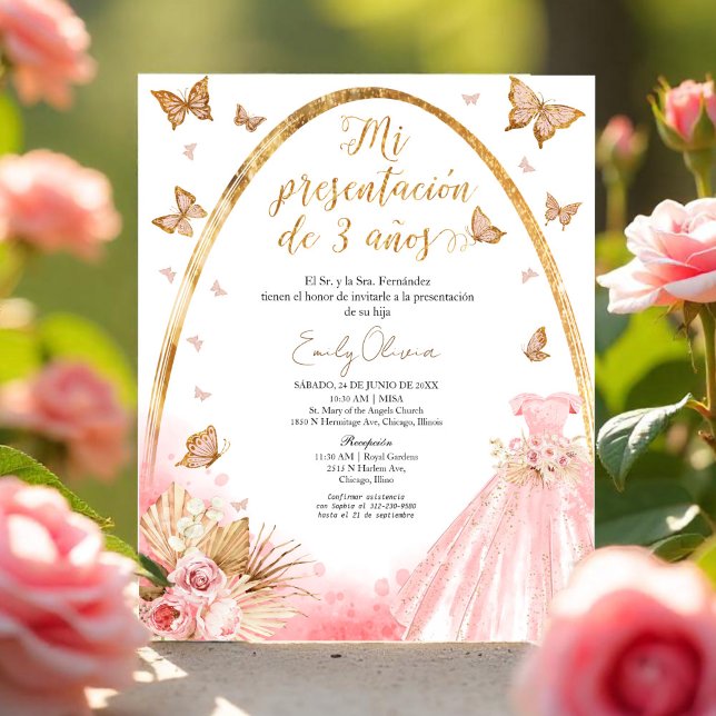 Presentación de 3 Años Budget Spanish Invitation (Creator Uploaded)