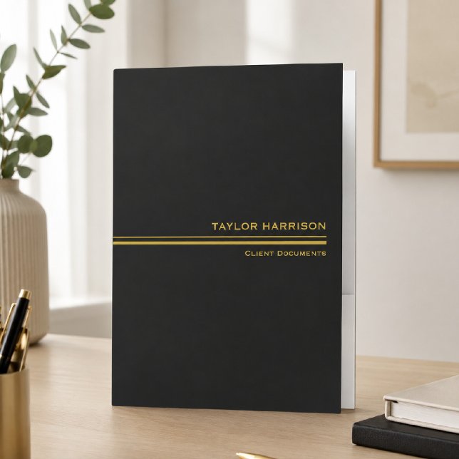 Presentation Folder Business Pocket Black Gold (Creator Uploaded)