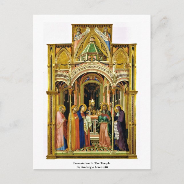 Presentation In The Temple By Ambrogio Lorenzetti Postcard (Front)