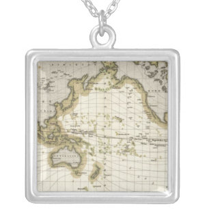 presentation isodynamic lines silver plated necklace