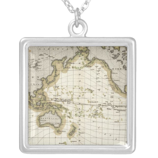 presentation isodynamic lines silver plated necklace (Front)
