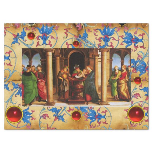 PRESENTATION OF JESUS TO TEMPLE  Christmas Floral  Tissue Paper