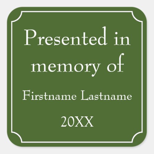 Presented in Memory of Template Square Sticker