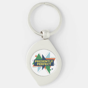 Presently Perfect Abstract Modern Keychain