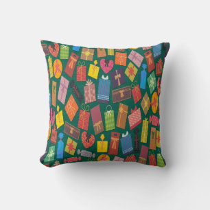 Presents Colored Pattern Throw Pillow