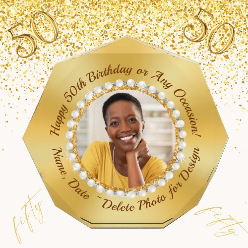 Presents for 50th Birthday Woman Personalized Acrylic Award