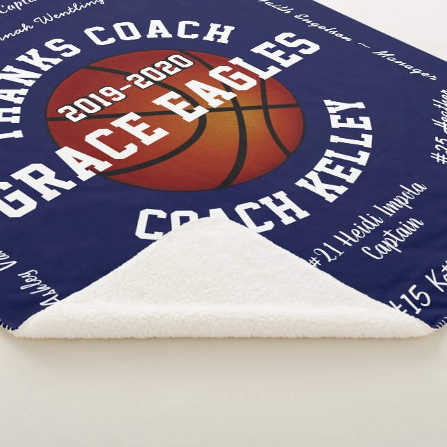 Presents for Basketball Coaches, Custom Order Sherpa Blanket (3/4)