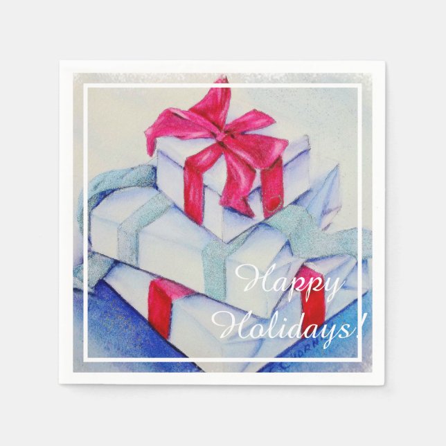 Presents for Christmas Party Napkins (Front)