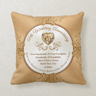 Presents for Golden Wedding Anniversary Throw Pillow