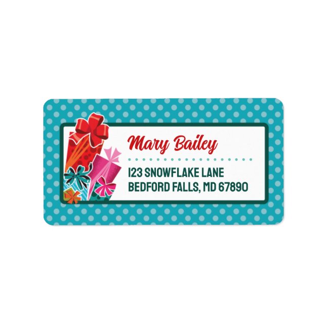 Presents + Gifts Christmas Card Address Labels (Front)