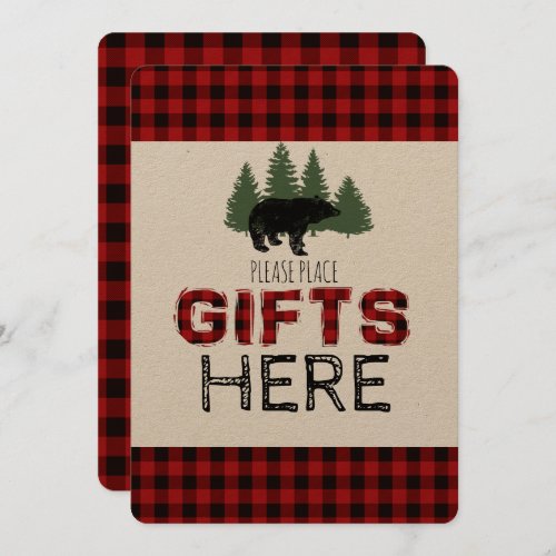 Presents Table Sign _ Lumberjack Party Invitation