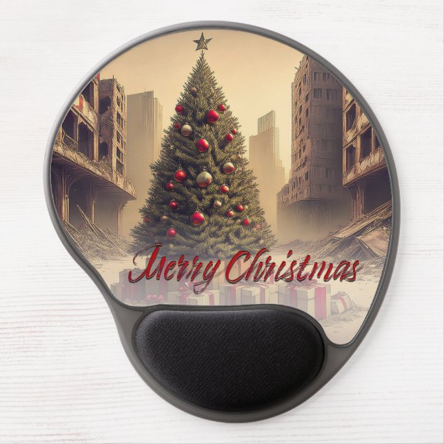Presents Under a Tree in a Toxic Apocalyptic World Gel Mouse Pad (Front)