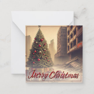 Presents Under a Tree in a Toxic Apocalyptic World Note Card