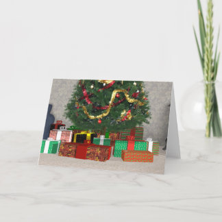 Presents Under the Christmas Tree: Greeting Card
