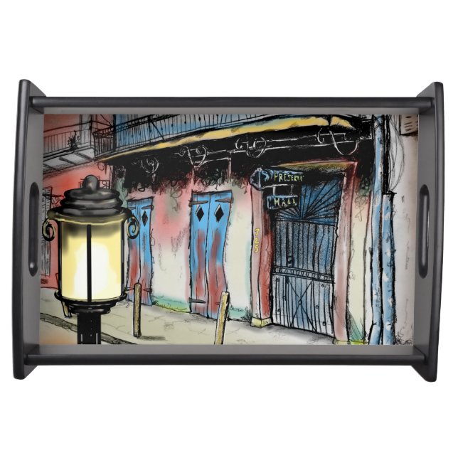 PRESERVATION HALL NEW ORLEANS by Slipperywindow Serving Tray (Front)