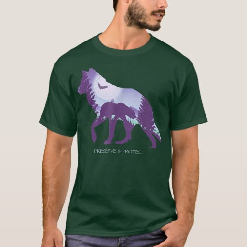 Preserve And Protect Wolf Eagle Bear  T_Shirt