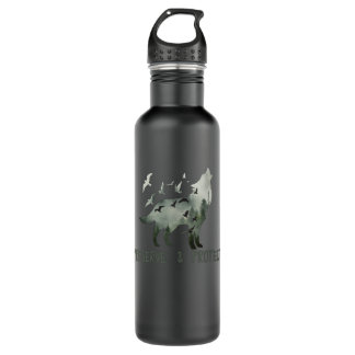 Preserve & Protect National Park Wolf Stainless Steel Water Bottle