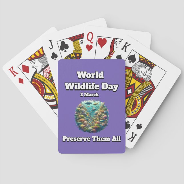 Preserve the All. World Wildlife Day  Poker Cards (Back)
