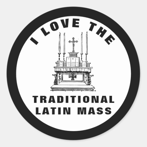  Preserve Traditional Catholic Latin Mass Altar Classic Round Sticker