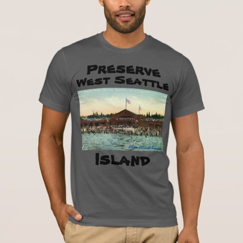 Preserve West Seattle Island Alki Beach Bath House T_Shirt