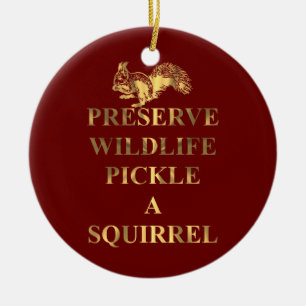 Preserve wildlife pickle a squirrel ceramic ornament