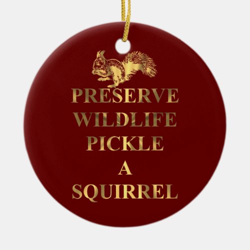 Preserve wildlife pickle a squirrel ceramic ornament