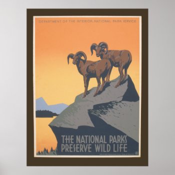 Preserve Wildlife - Vintage Travel Poster by NationalParkShop at Zazzle