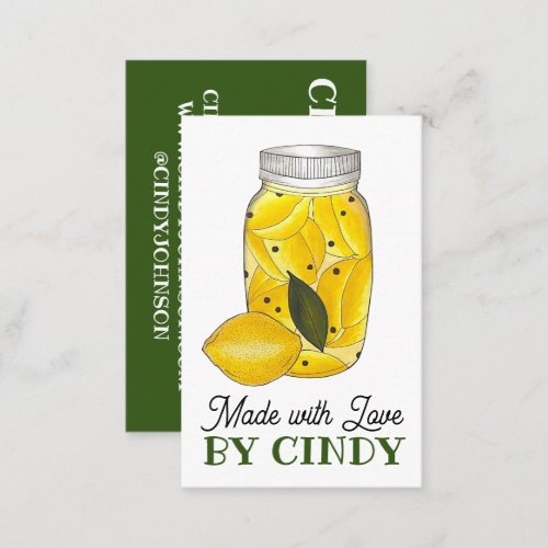 Preserved Lemons Citrus Fruit Home Canning Made By Business Card