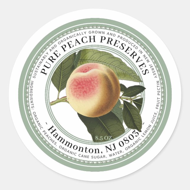Preserves Label 1800s Peach Illustration (Front)