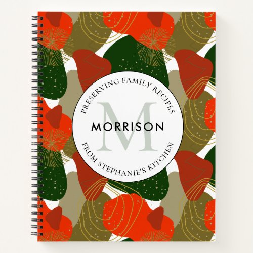 Preserving Family Recipes Abstract Holiday Recipe Notebook