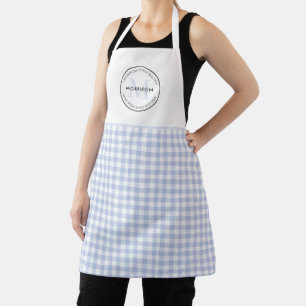 Preserving Family Recipes Blue Gingham Monogram Apron