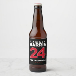 President 47 Kamala Harris 2024 Support Madam Beer Bottle Label