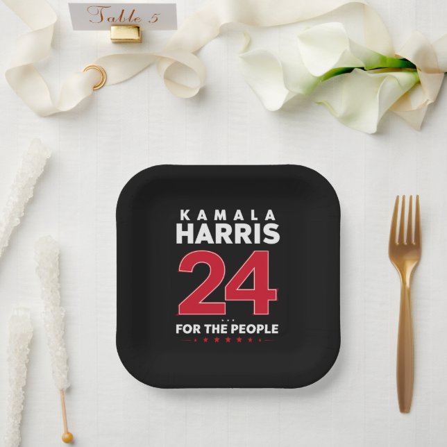 President 47 Kamala Harris 2024 Support Madam  Paper Plates (Wedding)