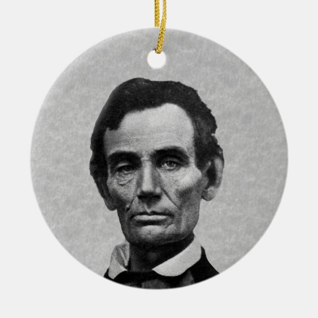 President Abe Lincoln Ceramic Ornament (Front)