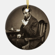 CHRISTMAS ORNAMENT ABE LINCOLN 16TH PRESIDENT ROUND BALL 95371 