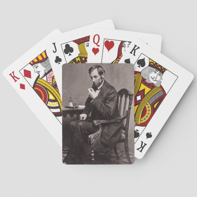 PRESIDENT ABRAHAM LINCOLN 1862 STEREOVIEW POKER CARDS (Back)