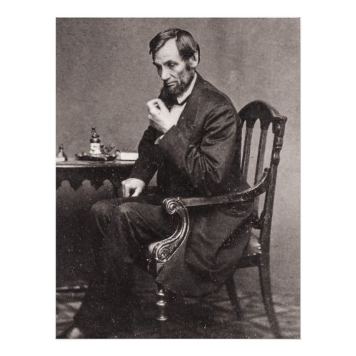 PRESIDENT ABRAHAM LINCOLN 1862 STEREOVIEW POSTCARD PHOTO PRINT