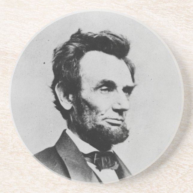 President Abraham Lincoln by Mathew B. Brady Sandstone Coaster (Front)