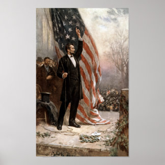 President Abraham Lincoln Giving A Speech Poster