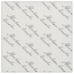 President Abraham Lincoln Handwriting Signature Fabric
