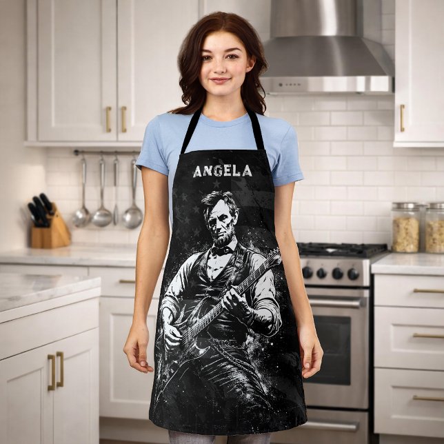 President Abraham Lincoln Playing Guitar Apron (Creator Uploaded)