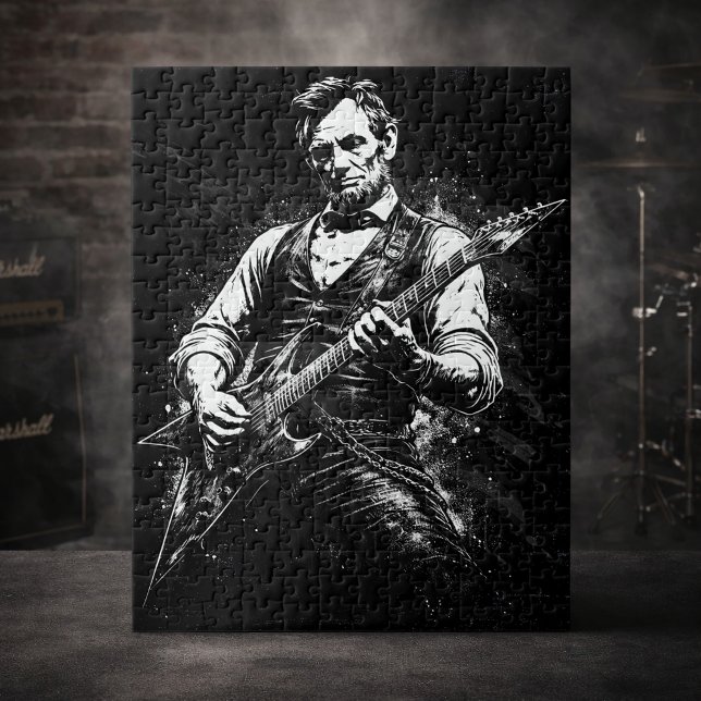 President Abraham Lincoln Playing Guitar Jigsaw Puzzle (Creator Uploaded)