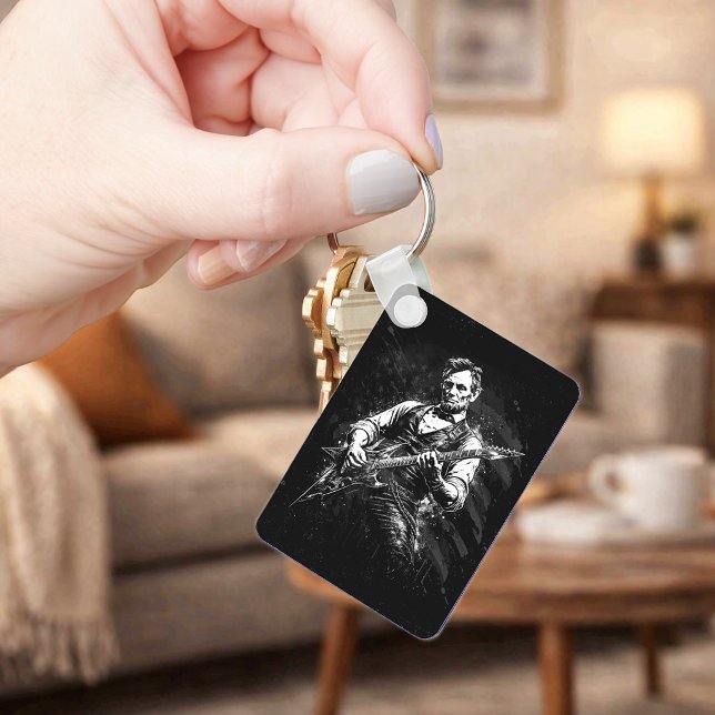 President Abraham Lincoln Playing Guitar Keychain (Creator Uploaded)