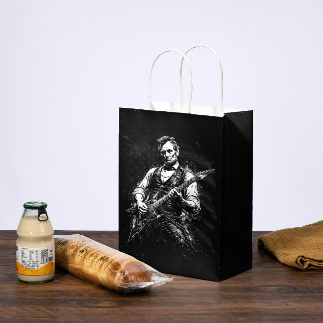 President Abraham Lincoln Playing Guitar Medium Gift Bag (Creator Uploaded)